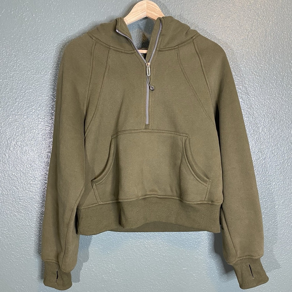 Hoody Women 1/4 Zip‎ Cropped Trendy Queen Women's Small